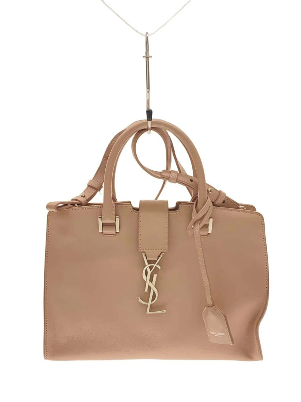 SAINT LAURENT Baby Cabas Handbag Leather Pink